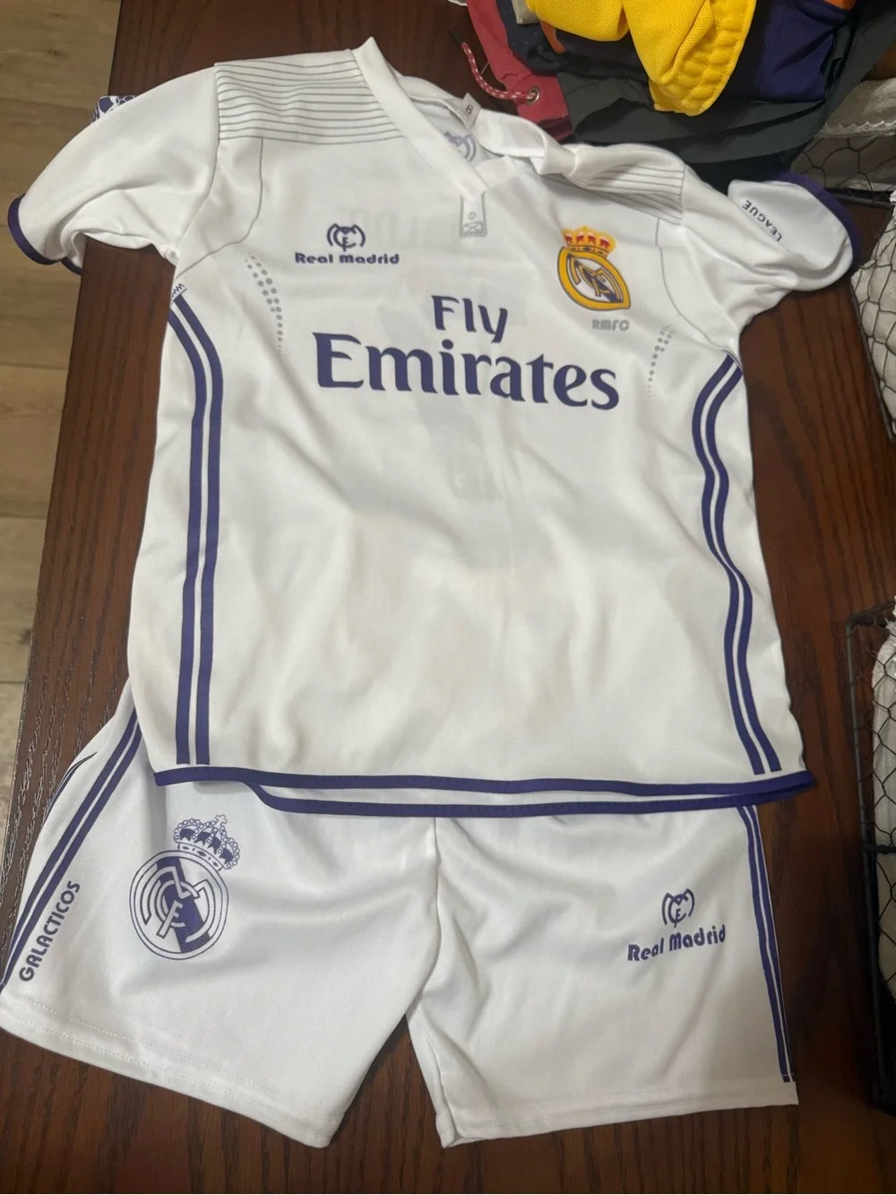 Real Madrid Youth Home Kit - White with Purple Trim- C. Ronaldo